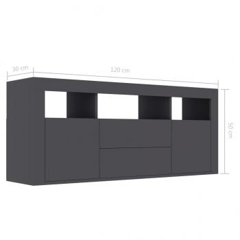 TV-Schrank Grau 120x30x50 cm Holzwerkstoff