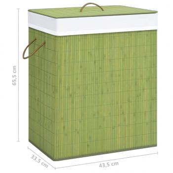 Bambus-Wäschekorb mit 1 Fach Grün 83 L