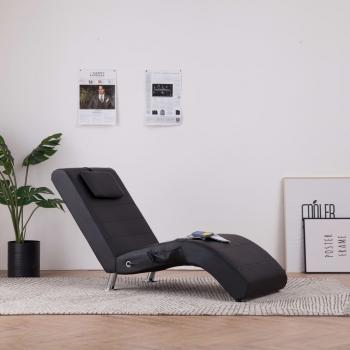 ARDEBO.de - Massage-Chaiselongue mit Kissen Schwarz Kunstleder