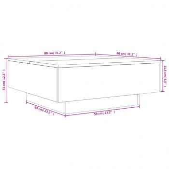 Couchtisch Braun Eichen-Optik 80x80x31 cm Holzwerkstoff