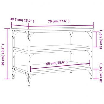 Schuhbank Grau Sonoma 70x38,5x49 cm Holzwerkstoff