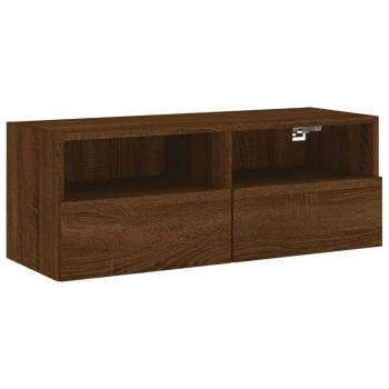 TV-Wandschrank Braun Eiche-Optik 80x30x30 cm Holzwerkstoff