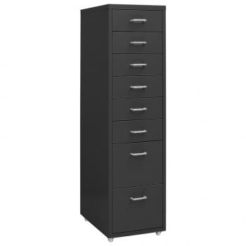 ARDEBO.de - Aktenschrank mit Rollen Anthrazit 28x41x109 cm Metall