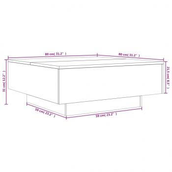 Couchtisch Grau Sonoma 80x80x31 cm Holzwerkstoff