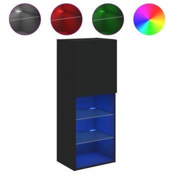 TV-Schrank mit LED-Leuchten Schwarz 40,5x30x102 cm