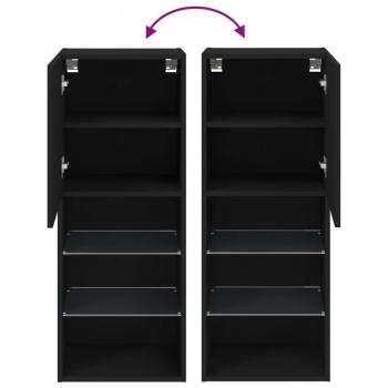 TV-Schrank mit LED-Leuchten Schwarz 40,5x30x102 cm