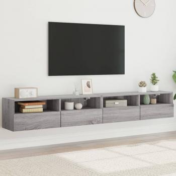 ARDEBO.de - TV-Wandschränke 2 Stk. Grau Sonoma 100x30x30 cm Holzwerkstoff