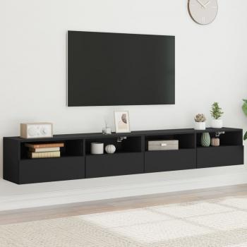 ARDEBO.de - TV-Wandschränke 2 Stk. Schwarz 100x30x30 cm Holzwerkstoff