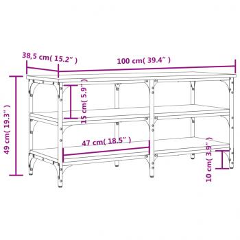 Schuhbank Sonoma-Eiche 100x38,5x49 cm Holzwerkstoff