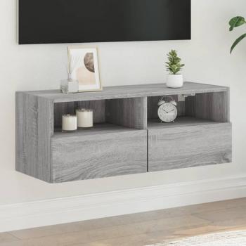 ARDEBO.de - TV-Wandschrank Grau Sonoma 80x30x30 cm Holzwerkstoff