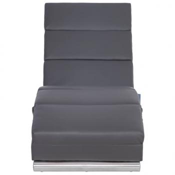 Massage Chaiselongue Grau Kunstleder