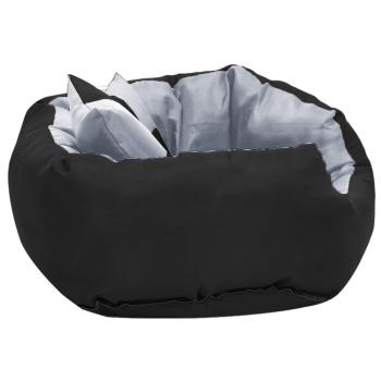 Wendbares & waschbares Hundekissen Grau und Schwarz 65x50x20 cm