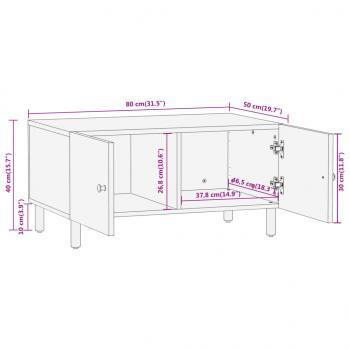 Couchtisch 80x50x40 cm Massivholz Akazie