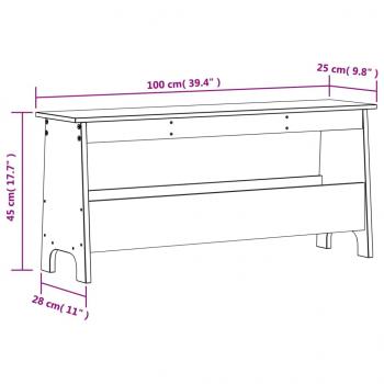 Flurbank Wachsbraun 100x28x45 cm Massivholz Kiefer