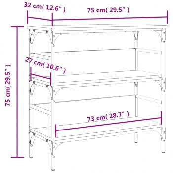 Konsolentisch Grau Sonoma 75x32x75 cm Holzwerkstoff