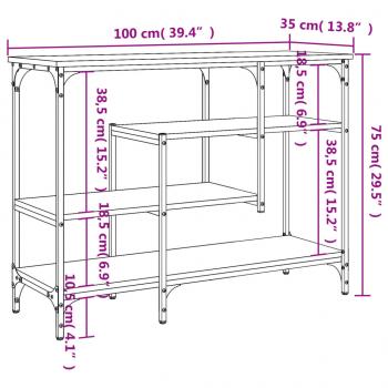 Konsolentisch mit Ablagen Sonoma-Eiche 100x35x75 cm