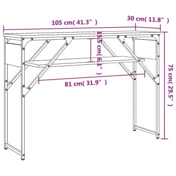 Konsolentisch mit Ablage Grau Sonoma 105x30x75cm Holzwerkstoff