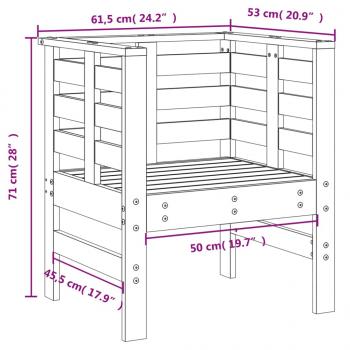 3-tlg. Garten-Lounge-Set Honigbraun Massivholz Kiefer