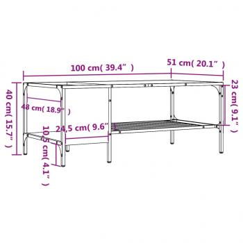 Couchtisch mit Regal Braun Eichen-Optik 100x51x40 cm