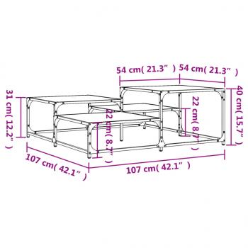 Couchtisch Grau Sonoma 107x107x40 cm Holzwerkstoff