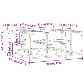 Couchtisch Räuchereiche 91x91x40 cm Holzwerkstoff