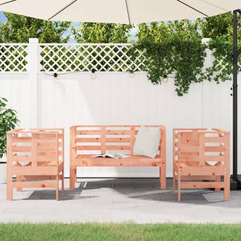 3-tlg. Garten-Lounge-Set Massivholz Douglasie