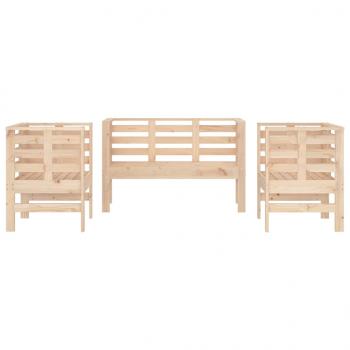 3-tlg. Garten-Lounge-Set Massivholz Kiefer