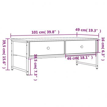 Couchtisch Sonoma-Eiche 101x49x39,5 cm Holzwerkstoff