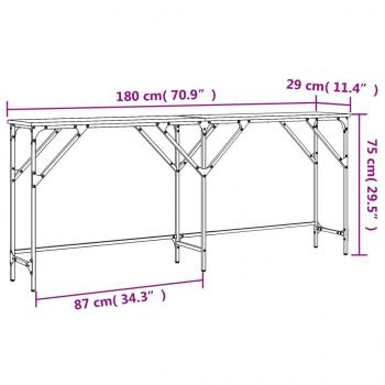 Konsolentisch Grau Sonoma 180x29x75 cm Holzwerkstoff