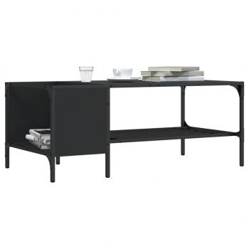 ARDEBO.de - Couchtisch mit Regal Schwarz 100x51x40 cm Holzwerkstoff