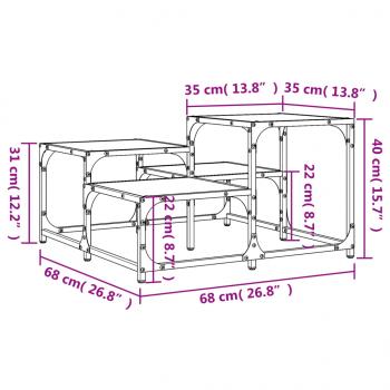 Couchtisch Schwarz 68x68x40 cm Holzwerkstoff