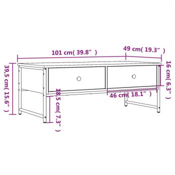 Couchtisch Räuchereiche 101x49x39,5 cm Holzwerkstoff