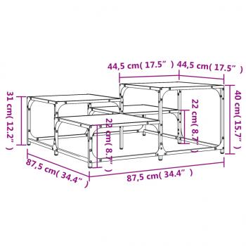 Couchtisch Grau Sonoma 87,5x87,5x40 cm Holzwerkstoff