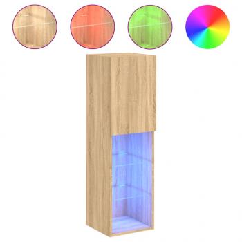 TV-Schränke mit LED-Leuchten 2 Stk. Sonoma-Eiche 30,5x30x102 cm