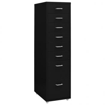 ARDEBO.de - Aktenschrank mit Rollen Schwarz 28x41x109 cm Metall