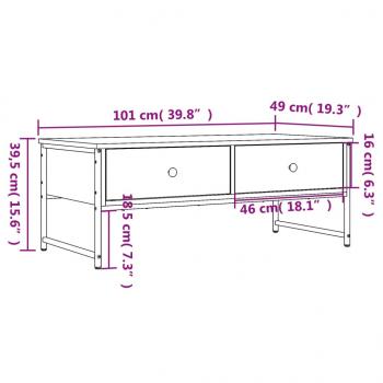 Couchtisch Schwarz 101x49x39,5 cm Holzwerkstoff