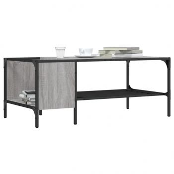 ARDEBO.de - Couchtisch mit Regal Grau Sonoma 100x51x40 cm Holzwerkstoff