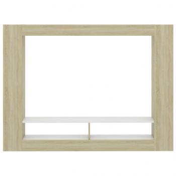 TV-Schrank Weiß und Sonoma-Eiche 152x22x113 cm Holzwerkstoff