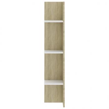 TV-Schrank Weiß und Sonoma-Eiche 152x22x113 cm Holzwerkstoff