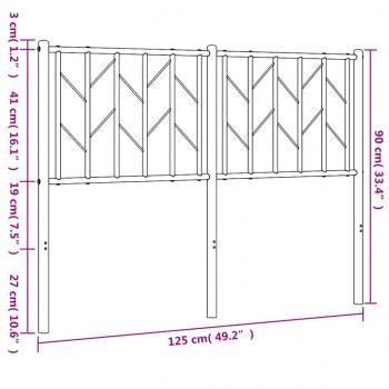 Kopfteil Metall Schwarz 120 cm