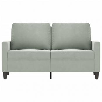 2-Sitzer-Sofa Hellgrau 120 cm Samt