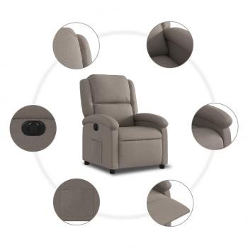 Relaxsessel Elektrisch Taupe Stoff