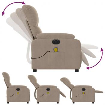 Massagesessel Elektrisch Taupe Mikrofasergewebe