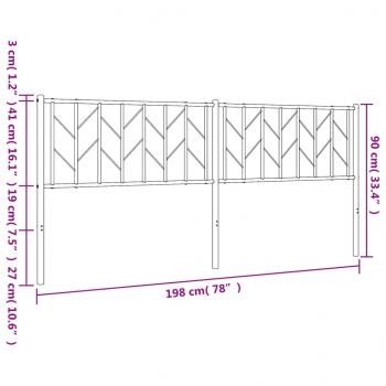 Kopfteil Metall Schwarz 193 cm