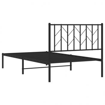 Bettgestell mit Kopfteil Metall Schwarz 100x190 cm