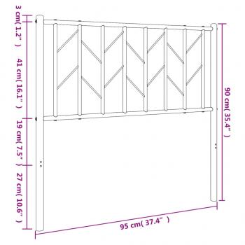 Kopfteil Metall Schwarz 90 cm