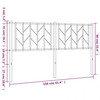 Kopfteil Metall Schwarz 150 cm