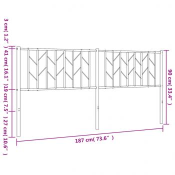 Kopfteil Metall Schwarz 180 cm