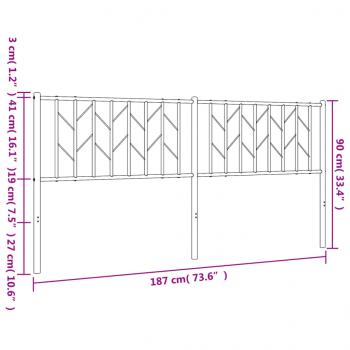 Kopfteil Metall Weiß 180 cm