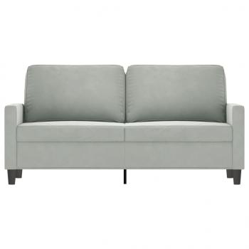 2-Sitzer-Sofa Hellgrau 140 cm Samt